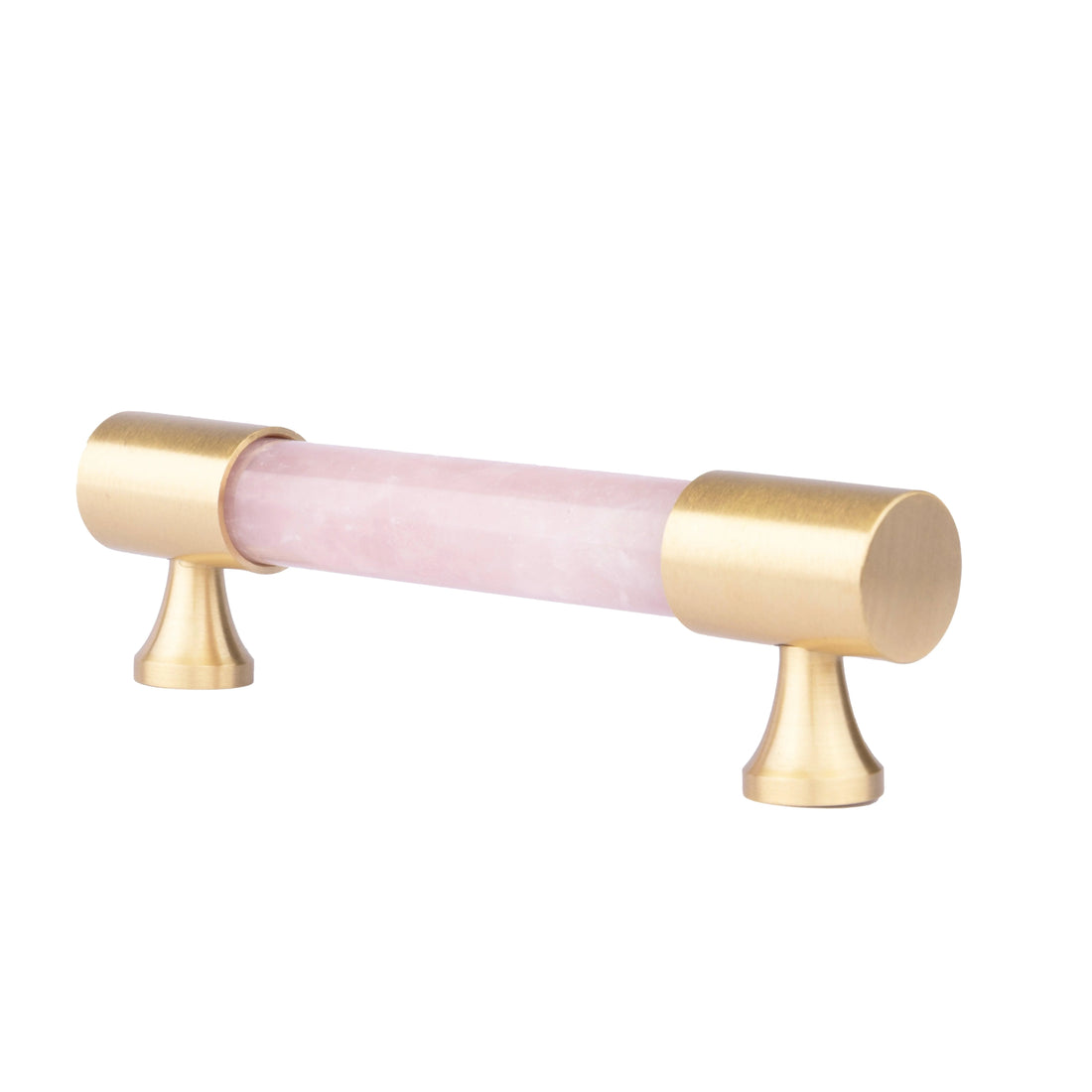 The Mantara C-0014-96 Haze Handle is a modern crystal and brass handle in pink, ideal for cabinets and wardrobes.