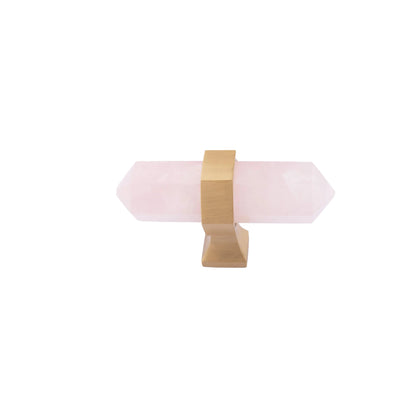 The Mantara C-0012 is a modern crystal knob in pink, ideal for kitchens, furniture, drawers, and cabinets.