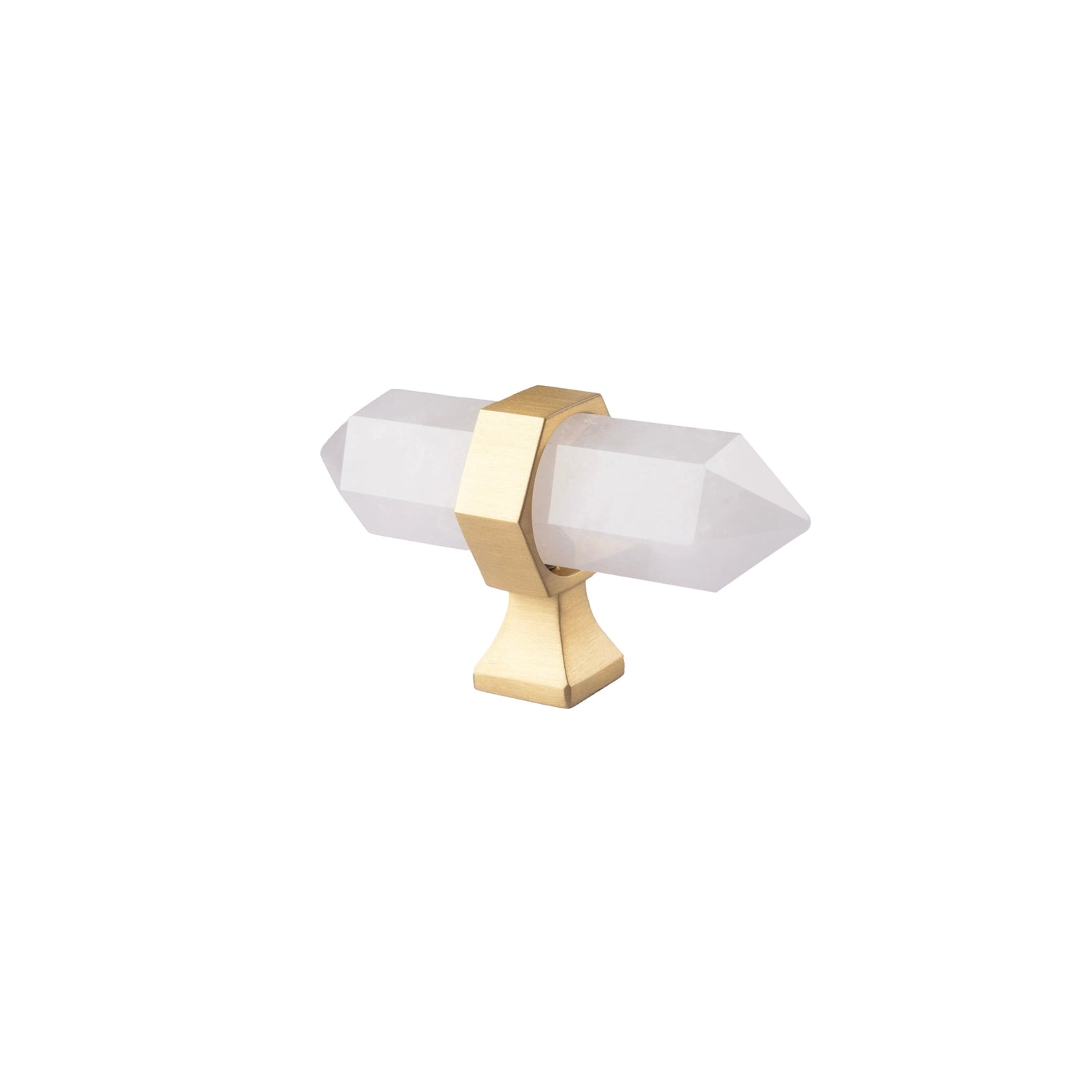 The Mantara C-0012 is a modern crystal knob in white, ideal for kitchens, furniture, drawers, and cabinets.
