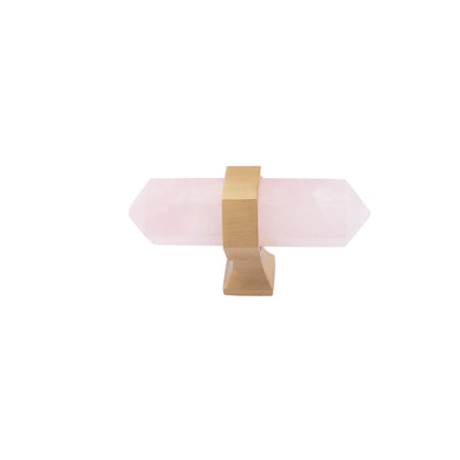 The Mantara C-0012 is a modern crystal knob in pink, ideal for kitchens, furniture, drawers, and cabinets.