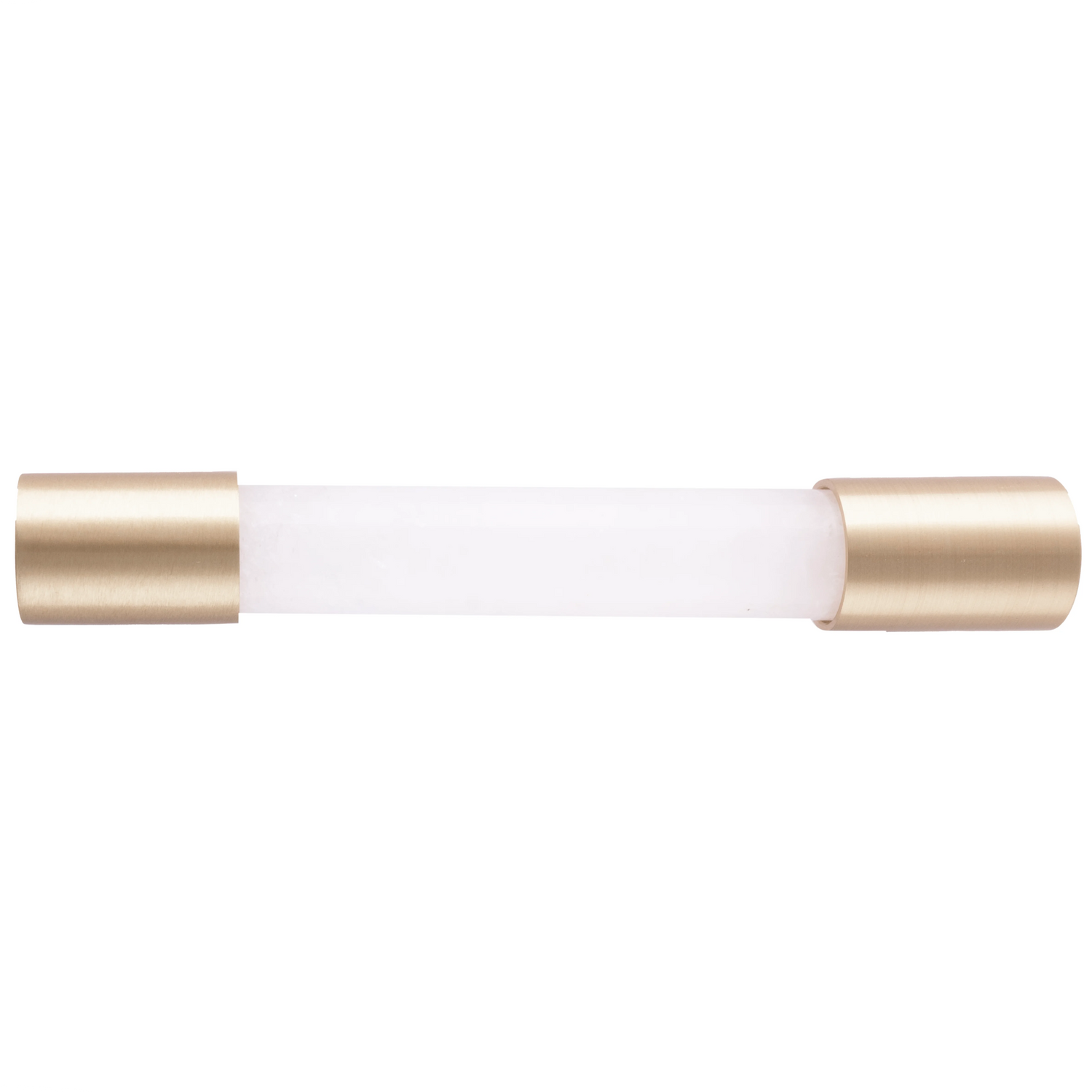 The Mantara C-0014-96 Haze Handle is a modern crystal and brass handle in white, ideal for cabinets and wardrobes.