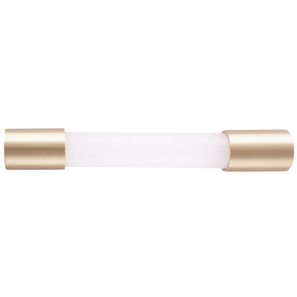 The Mantara C-0014-96 Haze Handle is a modern crystal and brass handle in white, ideal for cabinets and wardrobes.