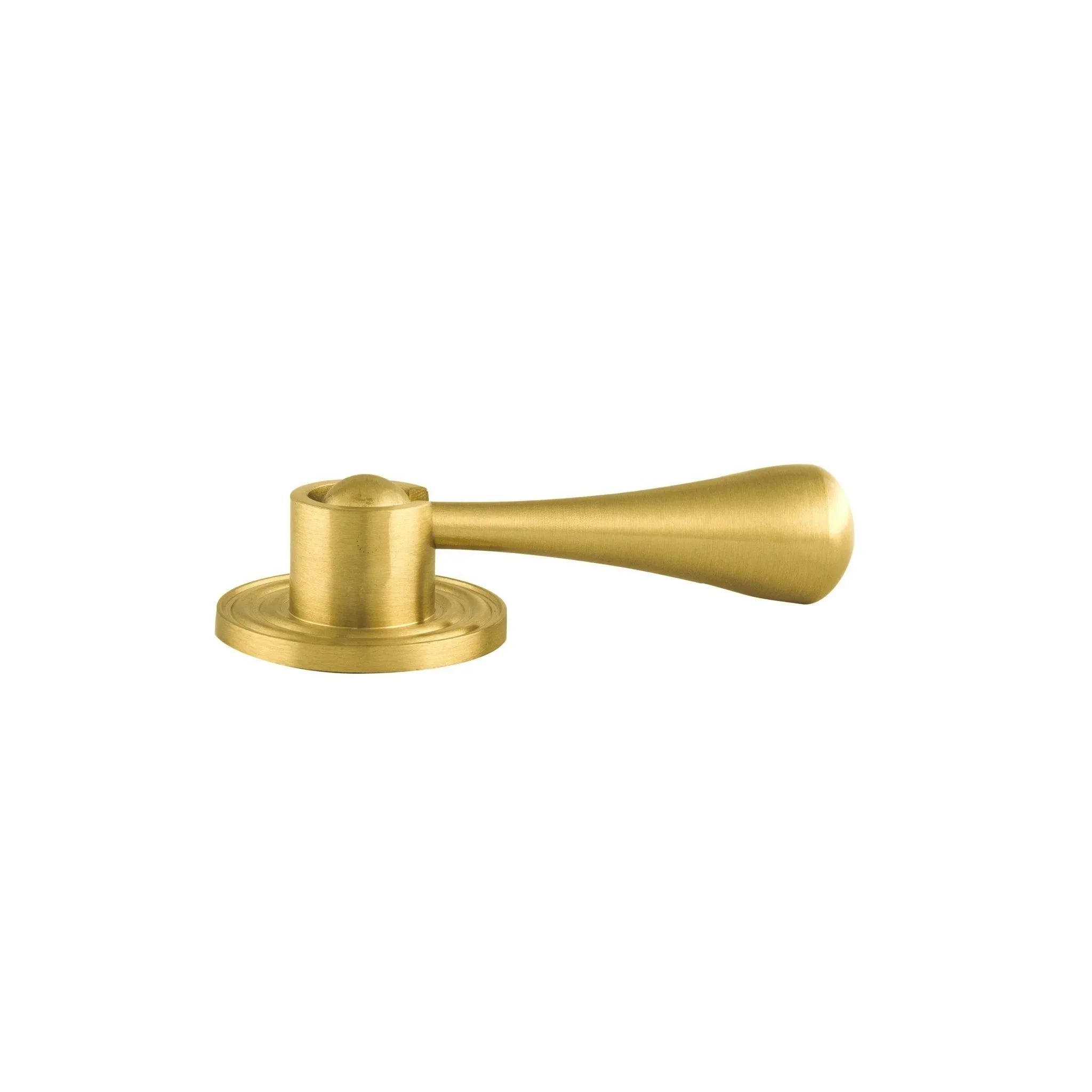 The Mantara B-0036 Heritage Drop Knob is a modern brushed brass knob in gold, ideal for main doors, furniture, drawers, and kitchens.