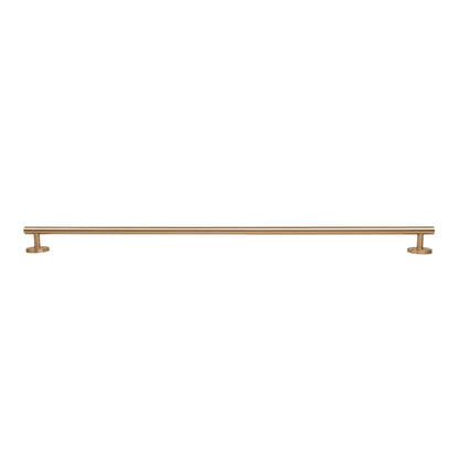 B‑0073 Holistic solid brass pull handle in brushed gold finish, available in 254 mm &amp; 510 mm lengths, perfect for wardrobes, doors, cabinets, and bathrooms by Mantara.