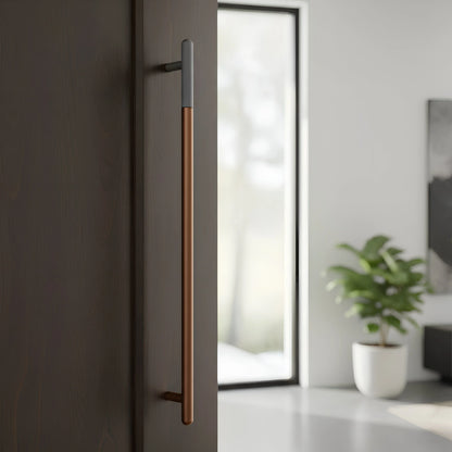 The Mantara AL-0003 Urbane Bar Handle is a modern aluminum alloy handle in black, perfect for doors and wardrobes.