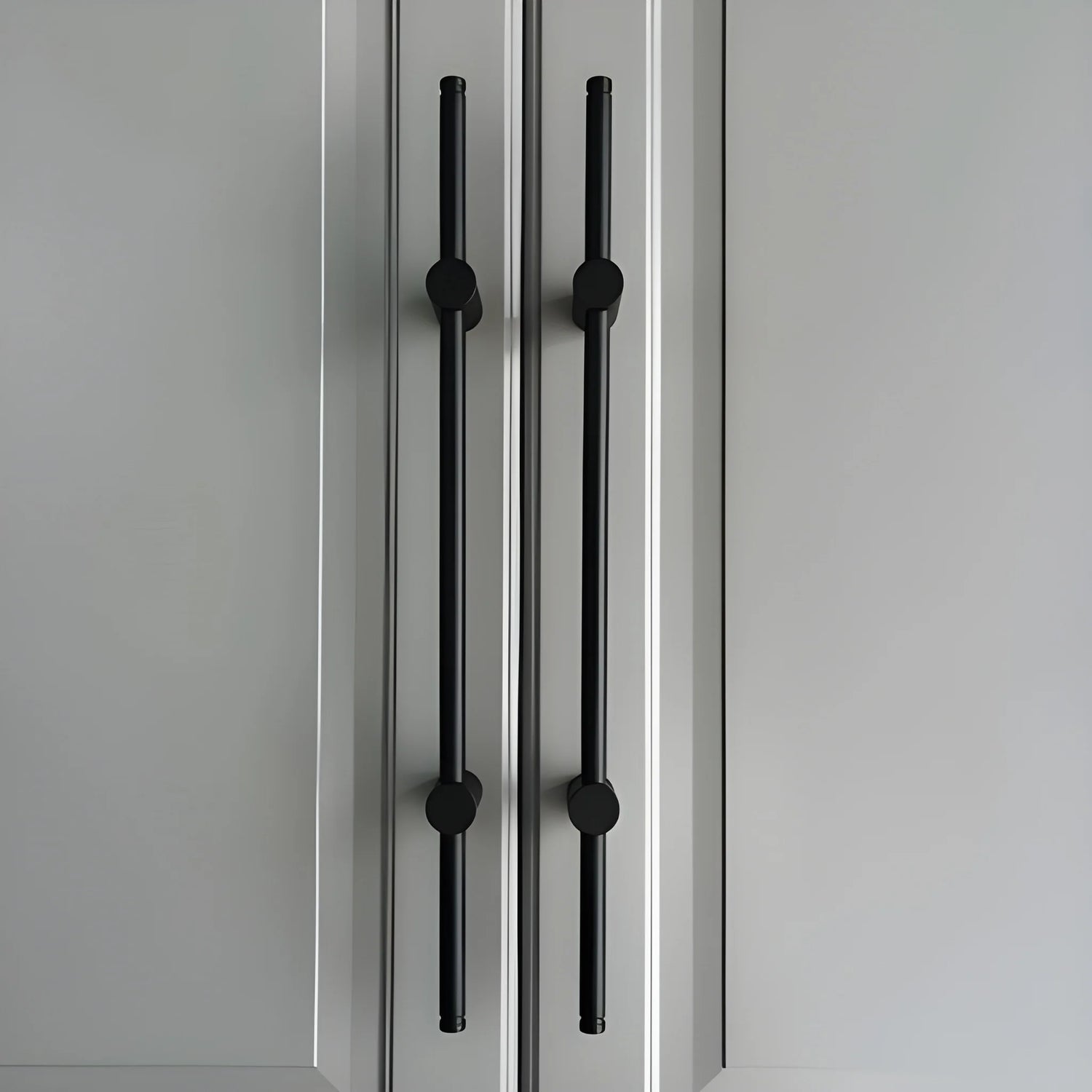 Mantara Marula Handle SKU B-0081 is a modern solid brass handle in polished black for wardrobes and cabinets.
