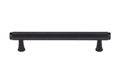 Inez handle AL-0013, black aluminum, L165mm CC128mm, brushed finish, for kitchen drawers &amp; cupboards by Mantara
