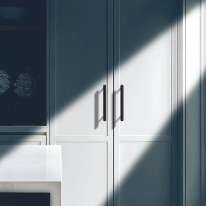 AL‑0013 bar handle – matte black tube with recessed grip, sleek hardware for cabinets, drawers &amp; wardrobe doors by MANTARA