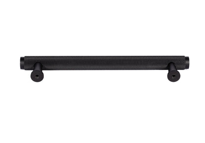 Inez handle AL-0013, black aluminum, L165mm CC128mm, brushed finish, for kitchen drawers &amp; cupboards by Mantara