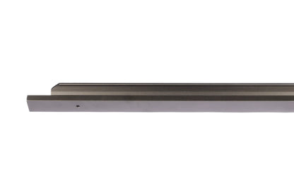 The Mantara AL-0008 Isla Handle is a modern grey aluminum handle with a brushed finish, ideal for kitchens, cabinets, and wardrobes.