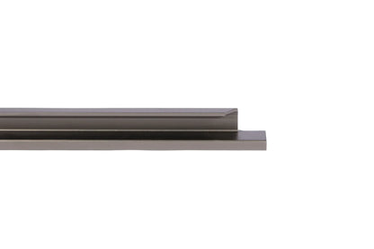 The Mantara AL-0008 Isla Handle is a modern grey aluminum handle with a brushed finish, ideal for kitchens, cabinets, and wardrobes.