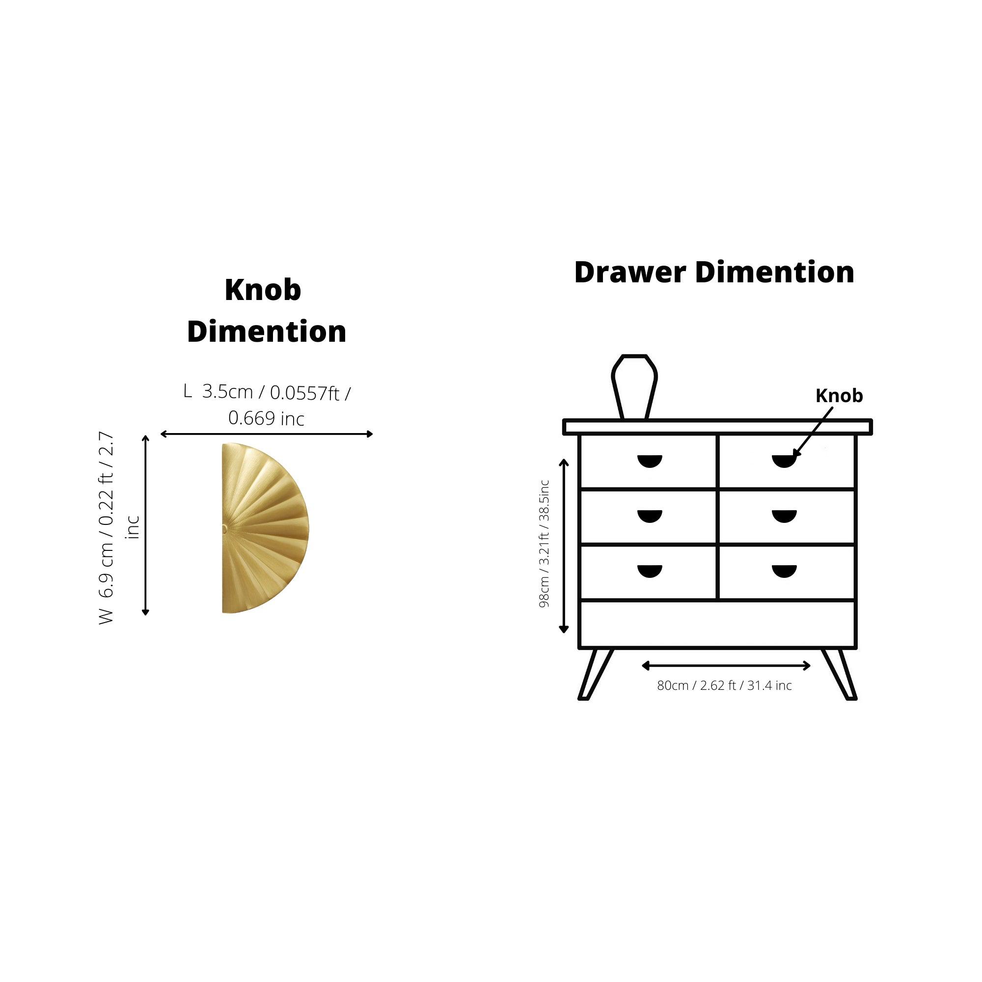 Kanti Knob Handles 35mm / Gold / Brass - M A N T A R A