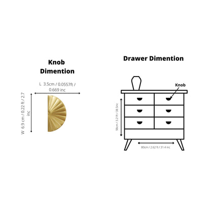 Kanti Knob Handles 35mm / Gold / Brass - M A N T A R A