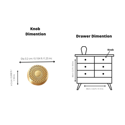 Karna Matte Knob Knob 32mm / Gold / Brass - M A N T A R A