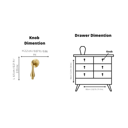 Legacy Drop Knob Knob 69mm / Gold / Brass - M A N T A R A