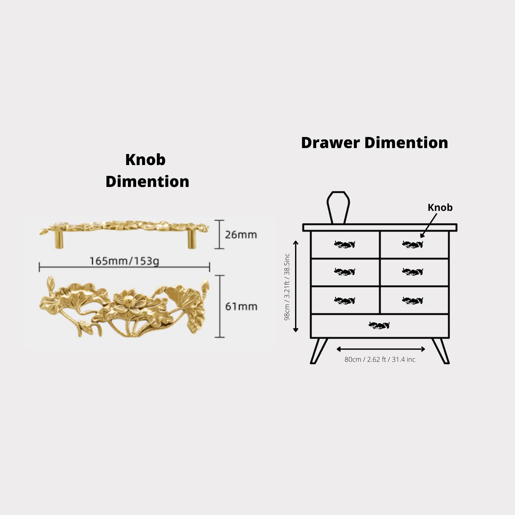 Lilly Knob Handles 165mm / Gold / Brass - M A N T A R A