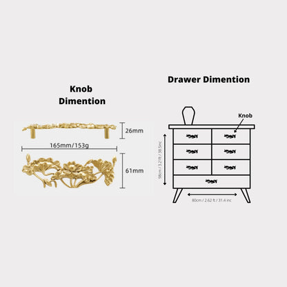 Lilly Knob Handles 165mm / Gold / Brass - M A N T A R A