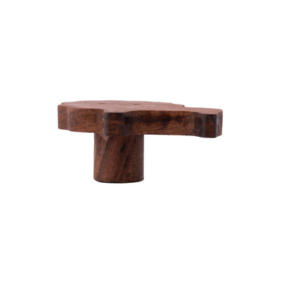 Lion Wooden Knob/Hook Hook 55mm / Brown / Wood - M A N T A R A
