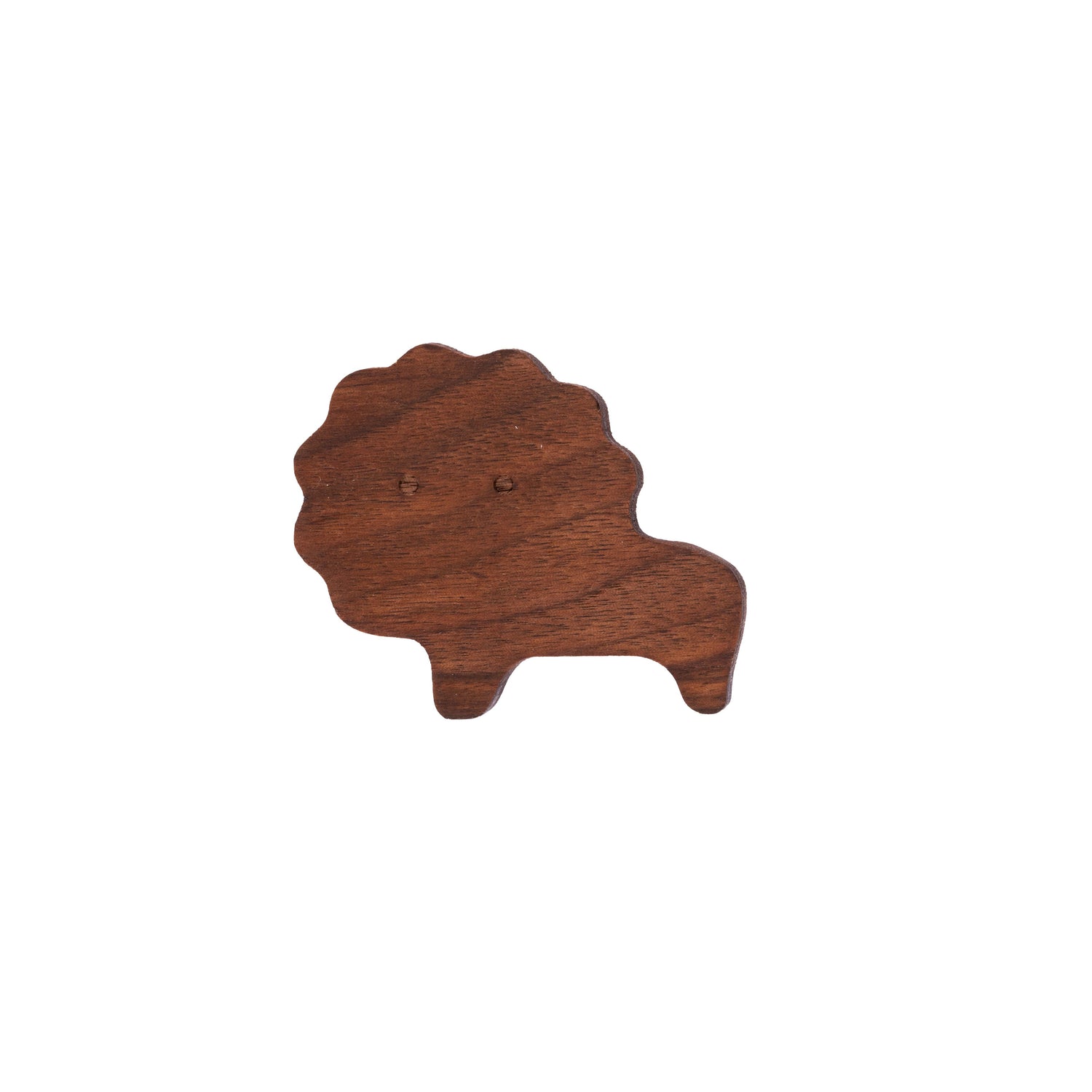 Lion Wooden Knob/Hook Hook 55mm / Brown / Wood - M A N T A R A