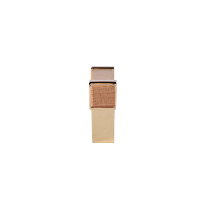 Mantara Lorien Handle W-0028 is a modern zinc and beech wood handle in Gold ideal for kitchen and dresser drawers.
