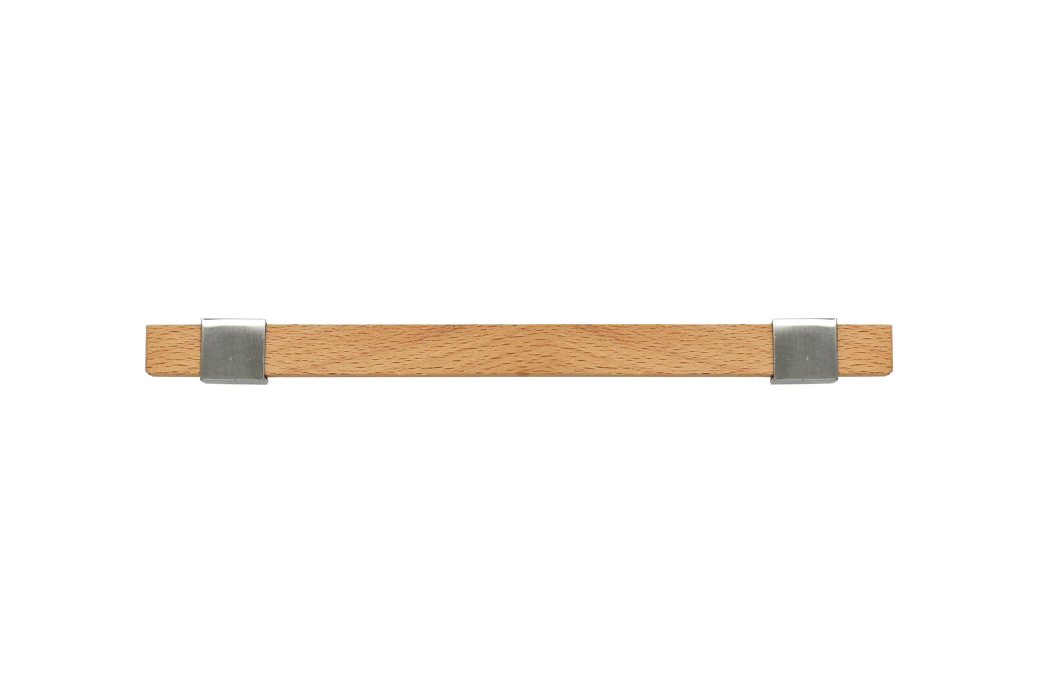 Mantara Lorien Handle W-0028 is a modern zinc and beech wood handle in silver ideal for kitchen and dresser drawers.