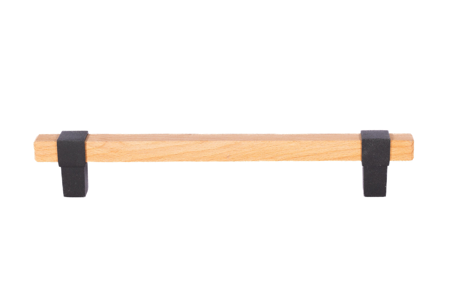 Mantara Lorien Handle W-0028 is a modern zinc and beech wood handle in  black ideal for kitchen and dresser drawers.