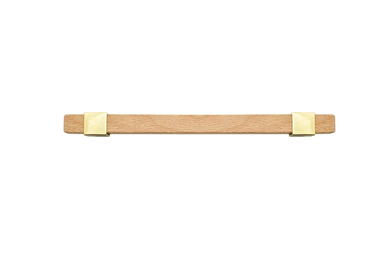 Mantara Lorien Handle W-0028 is a modern zinc and beech wood handle in Gold ideal for kitchen and dresser drawers.