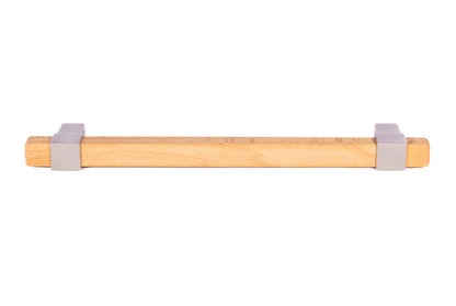 Mantara Lorien Handle W-0028 is a modern zinc and beech wood handle in silver ideal for kitchen and dresser drawers.