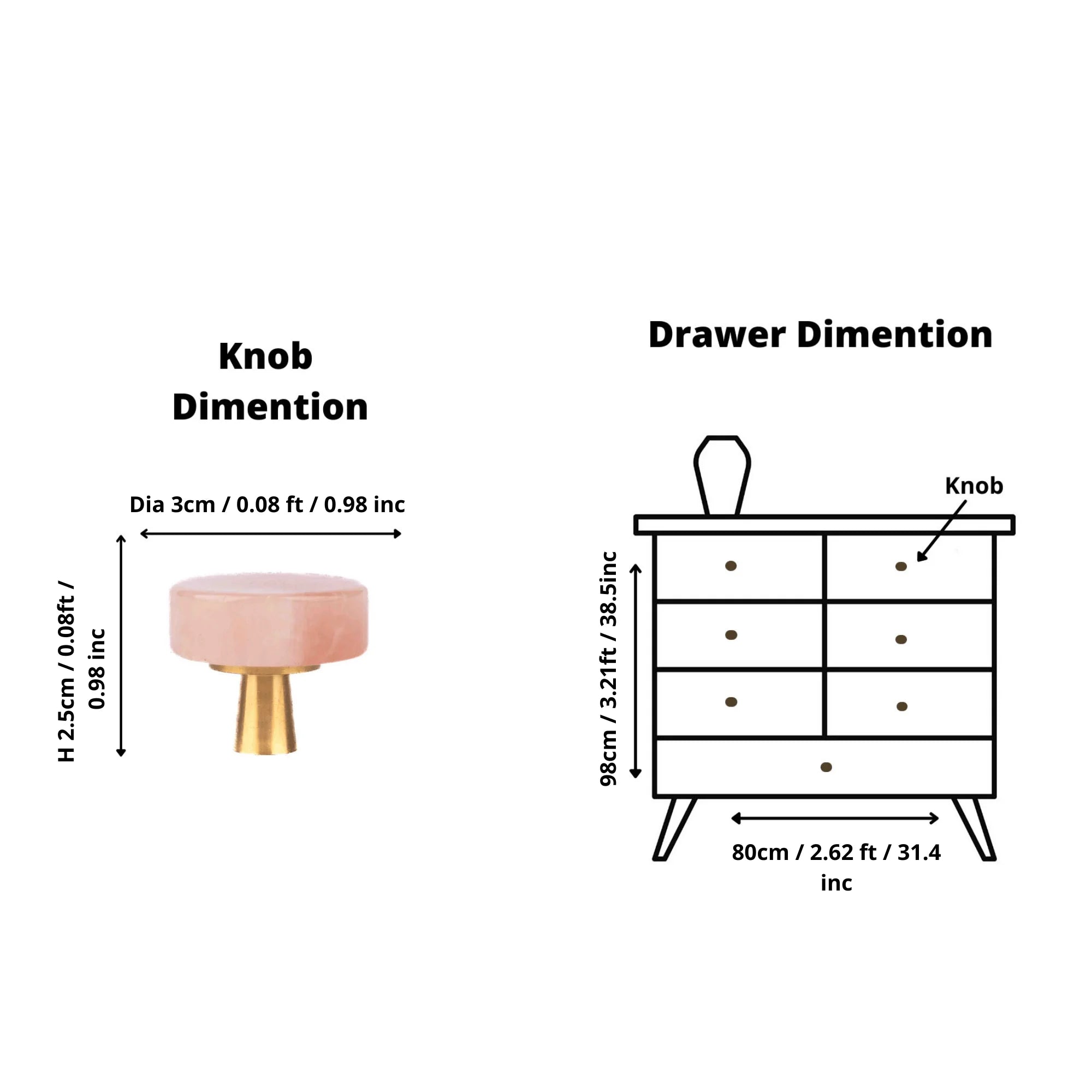 The Mantara C-0019 Lucienne Knob is a modern crystal knob in pink, perfect for drawers and cabinets.
