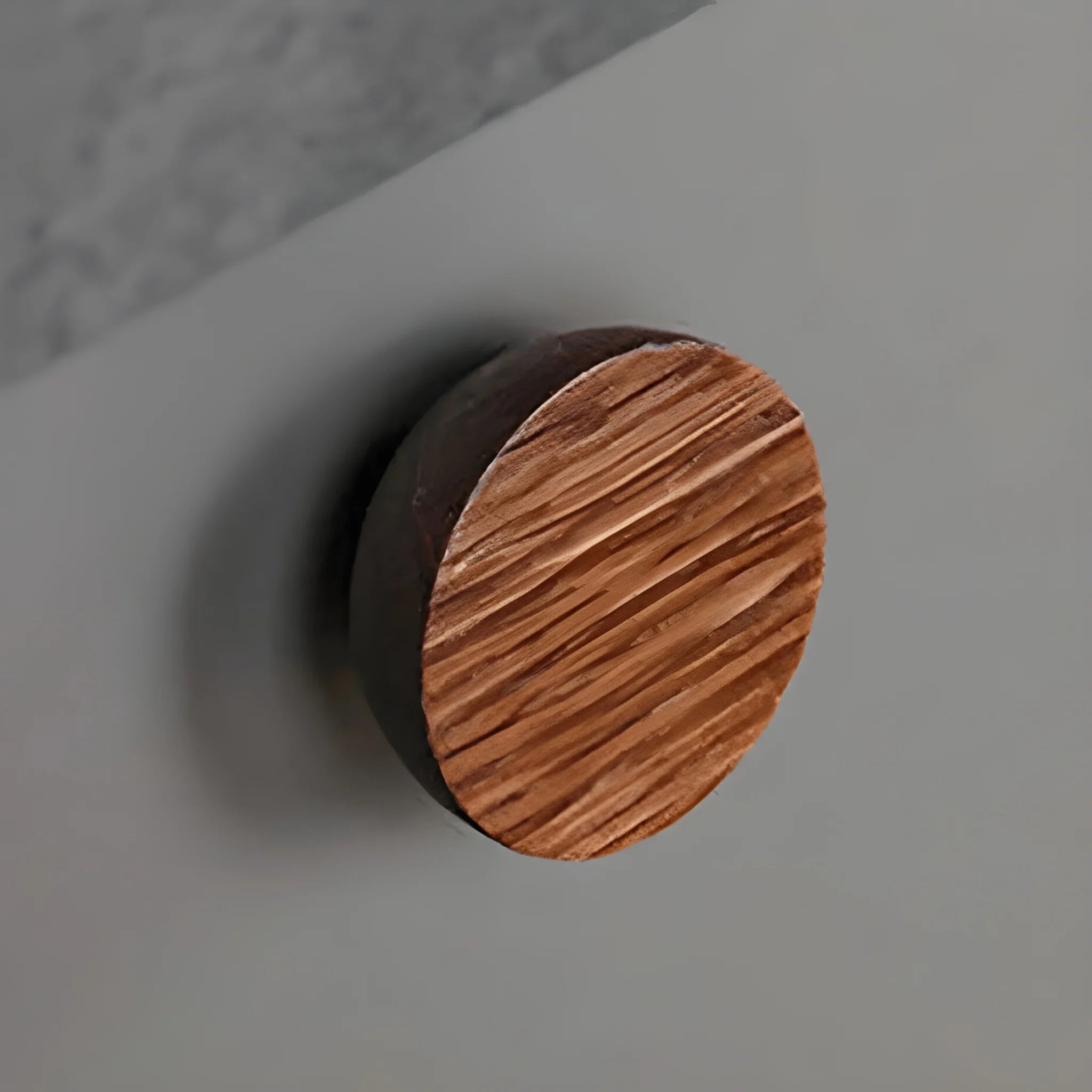 Mantara Lumber Knob W-0002 is a modern wooden knob in brown, ideal for wardrobes, kitchens, drawers, and cabinets.