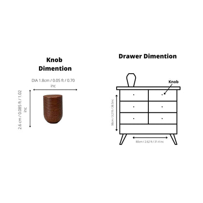 Lumber Knob Knob 18mm / Wood / Brown - M A N T A R A