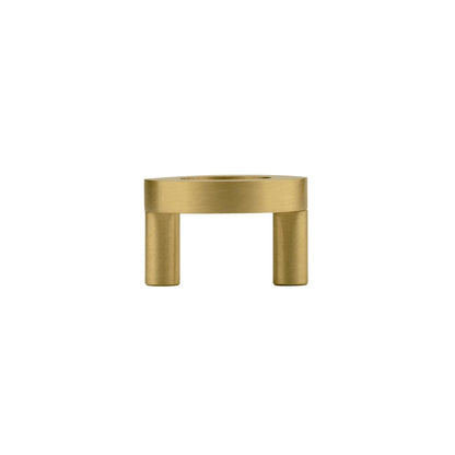 The Mantara B-0025 Lupa Knob is a modern brushed brass knob in gold, ideal for doors, kitchens, furniture, and cabinets.