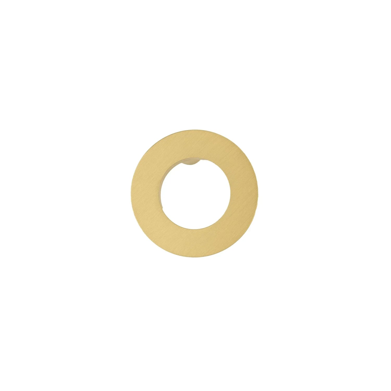 The Mantara B-0025 Lupa Knob is a modern brushed brass knob in gold, ideal for doors, kitchens, furniture, and cabinets.