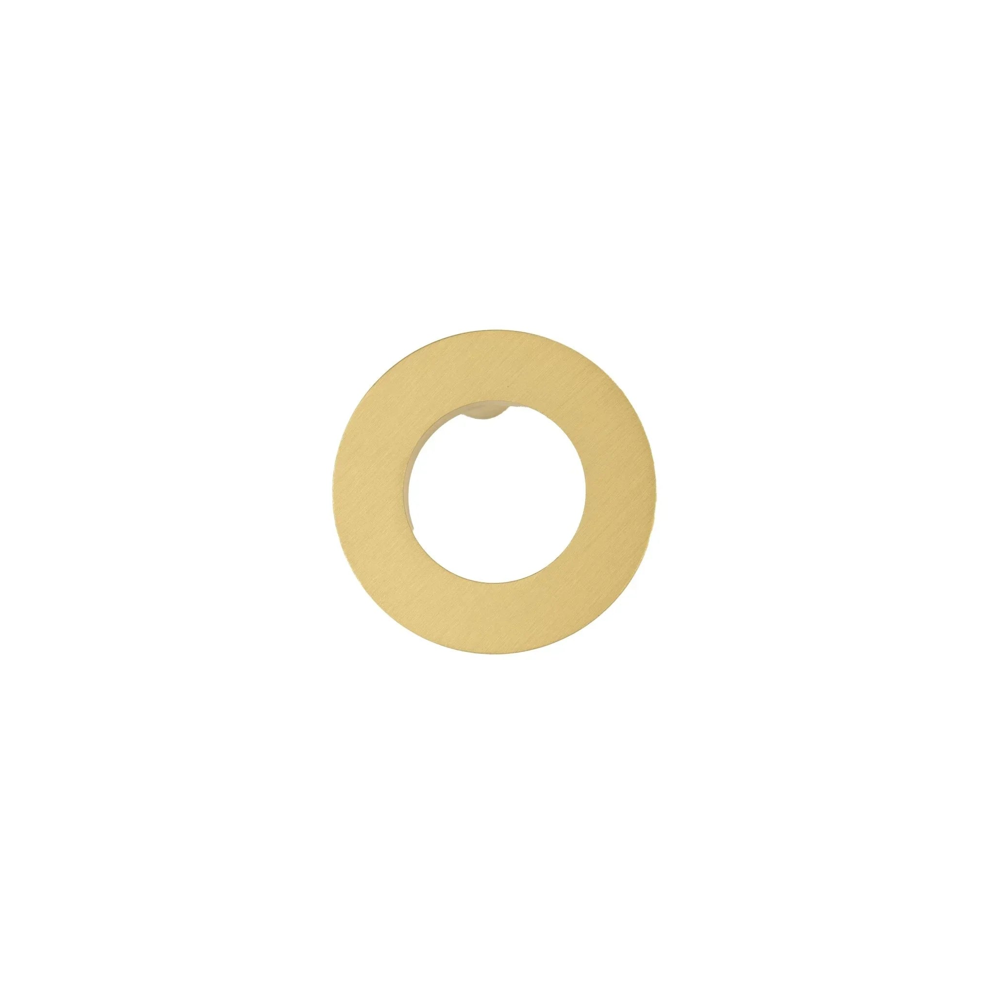 The Mantara B-0025 Lupa Knob is a modern brushed brass knob in gold, ideal for doors, kitchens, furniture, and cabinets.