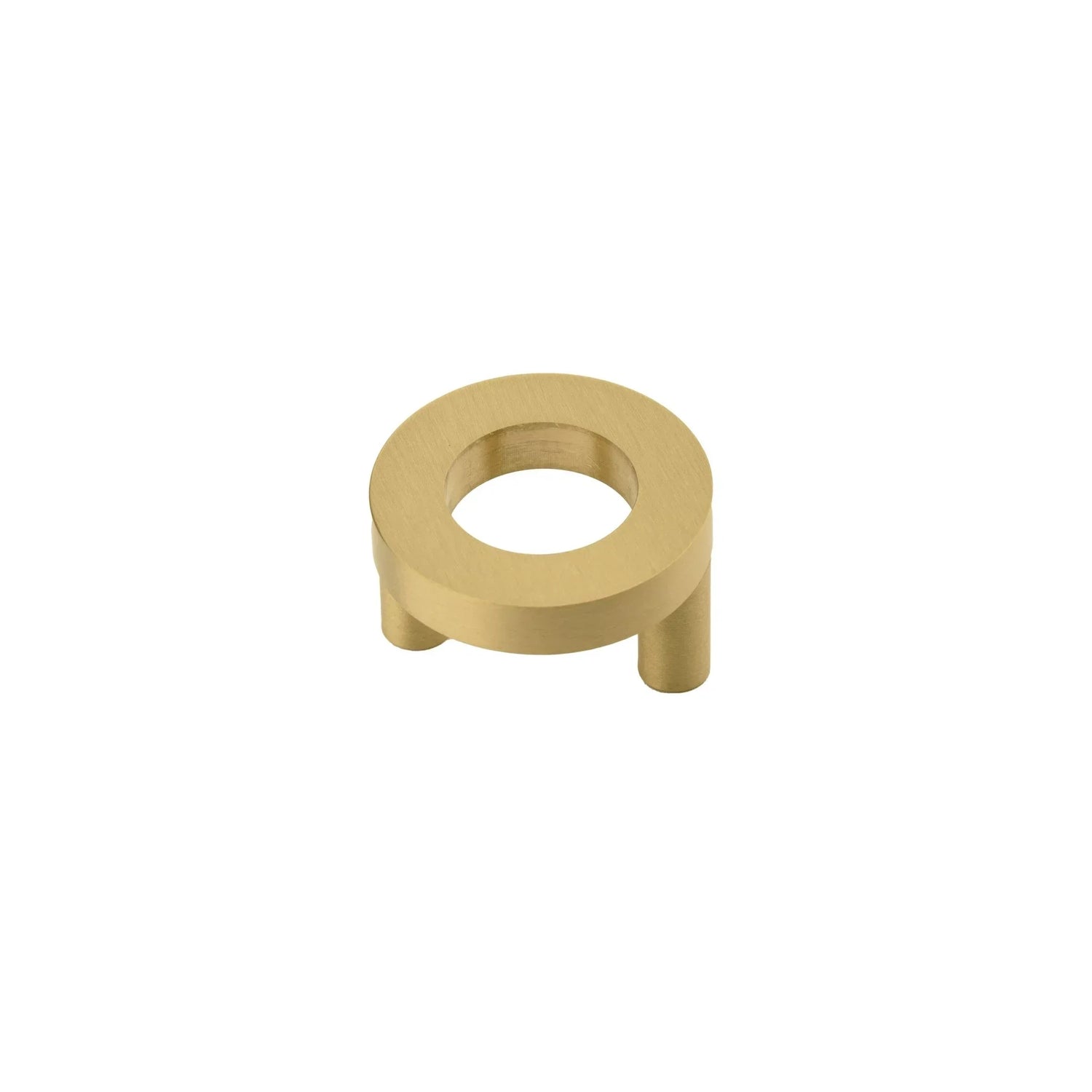 The Mantara B-0025 Lupa Knob is a modern brushed brass knob in gold, ideal for doors, kitchens, furniture, and cabinets.