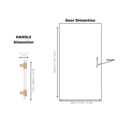 The Mantara C-0014-128 Luster Handle is a modern crystal and brass handle in white, ideal for wardrobes and doors.