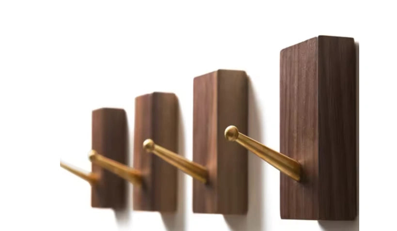 Mantara Magnolia Hook W-0025 is a modern brown wooden hook in brushed finish, ideal for kitchen and dresser drawers.