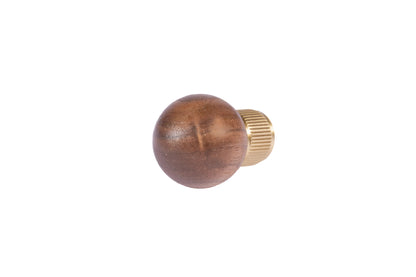 Mantara Mahara Knob W-0055 is a modern walnut wood knob with brushed finish, ideal for kitchen and dresser drawers.