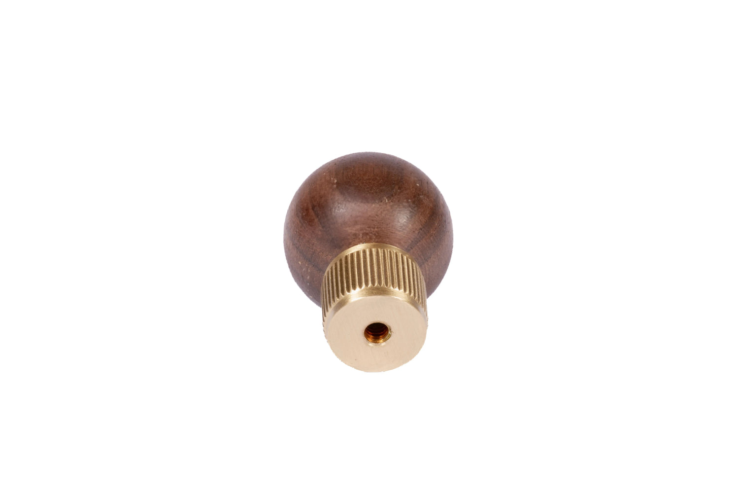 Mantara Mahara Knob W-0055 is a modern walnut wood knob with brushed finish, ideal for kitchen and dresser drawers.