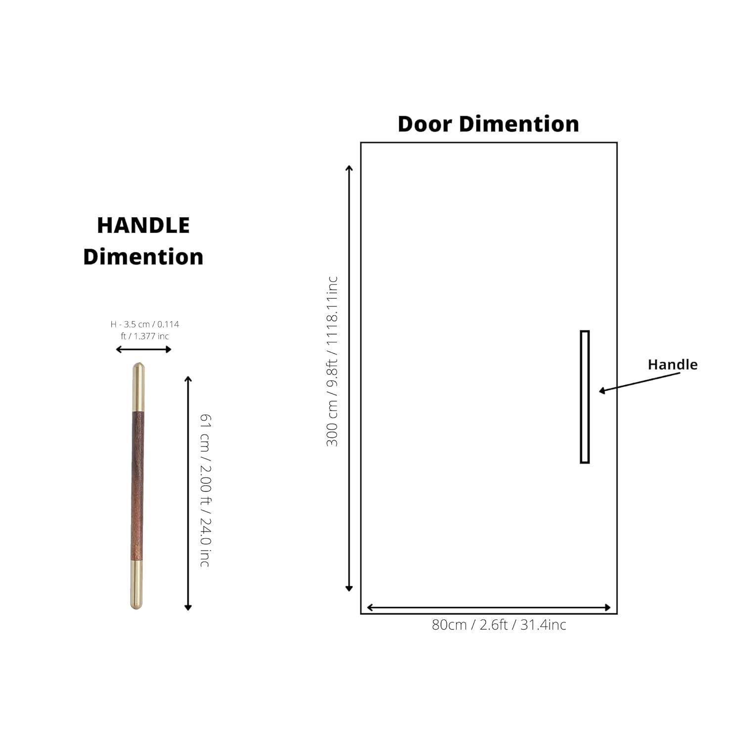 Mahogany Handle Handles 305mm / Brown / Wood - M A N T A R A