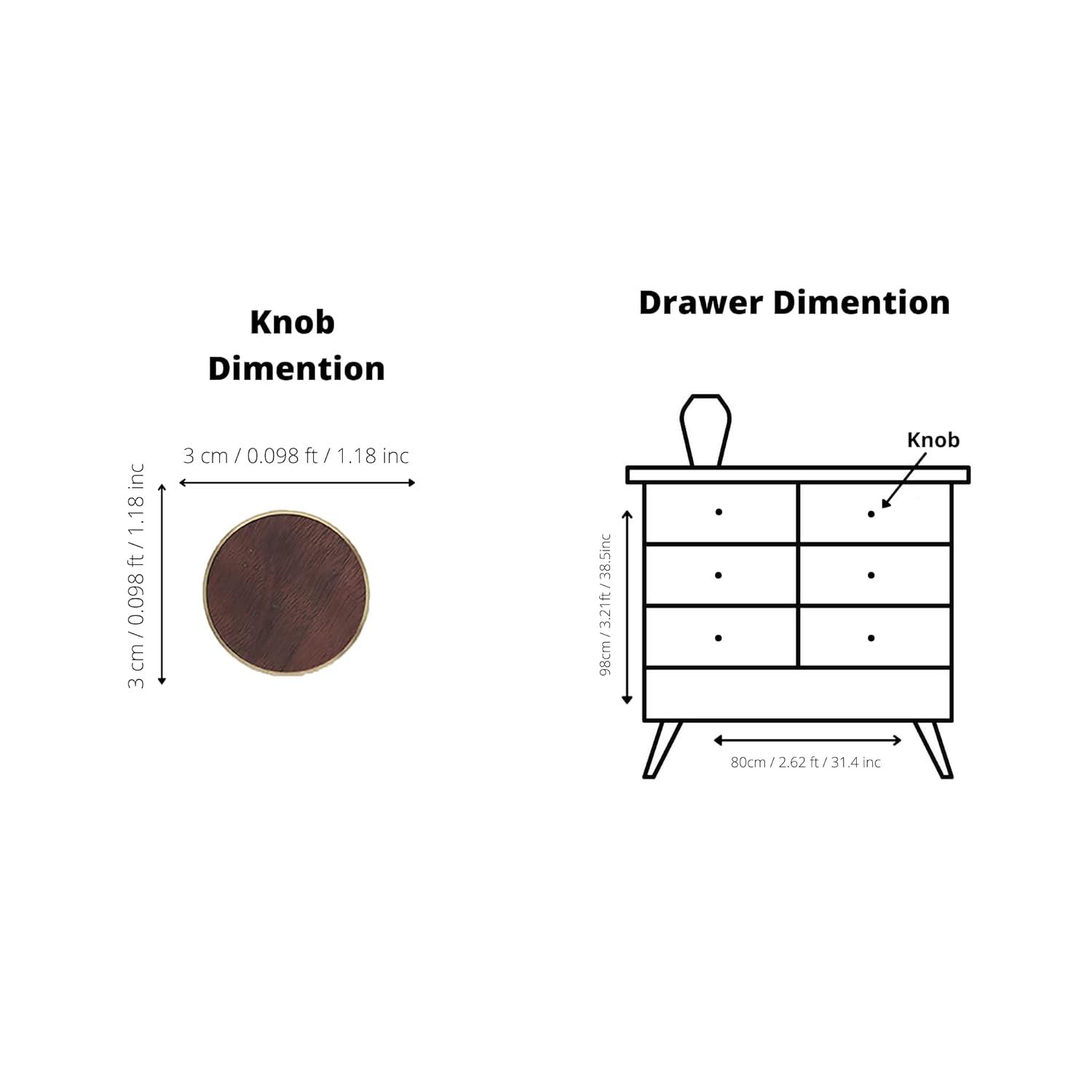 Mahogany Knob Knob 30mm / Brown / Wood - M A N T A R A