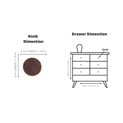 Mahogany Knob Knob 30mm / Brown / Wood - M A N T A R A