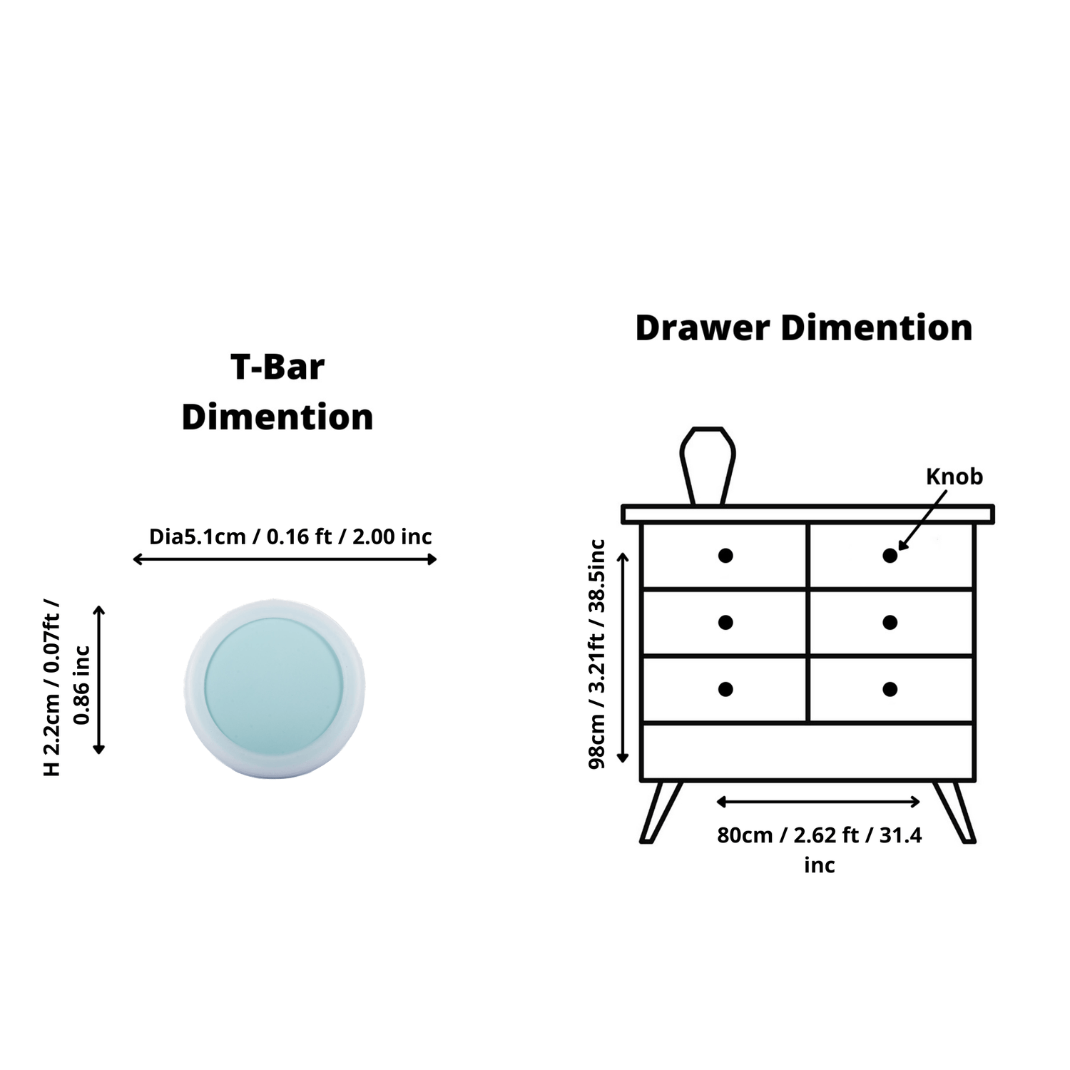 Mallow Knob S-0001 in blue silicone, brushed finish, 51mm size, for drawers by Mantara.