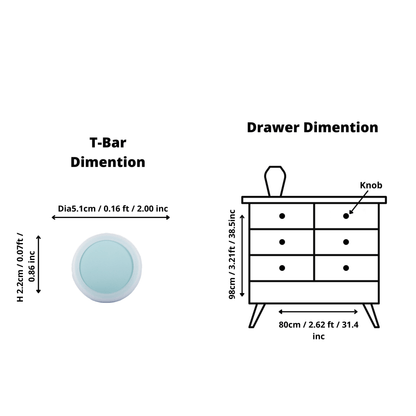 Mallow Knob S-0001 in blue silicone, brushed finish, 51mm size, for drawers by Mantara.