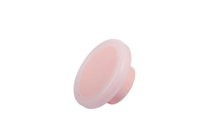 Mallow Knob S-0001 in pink silicone, brushed finish, 51mm size, for drawers by Mantara.
