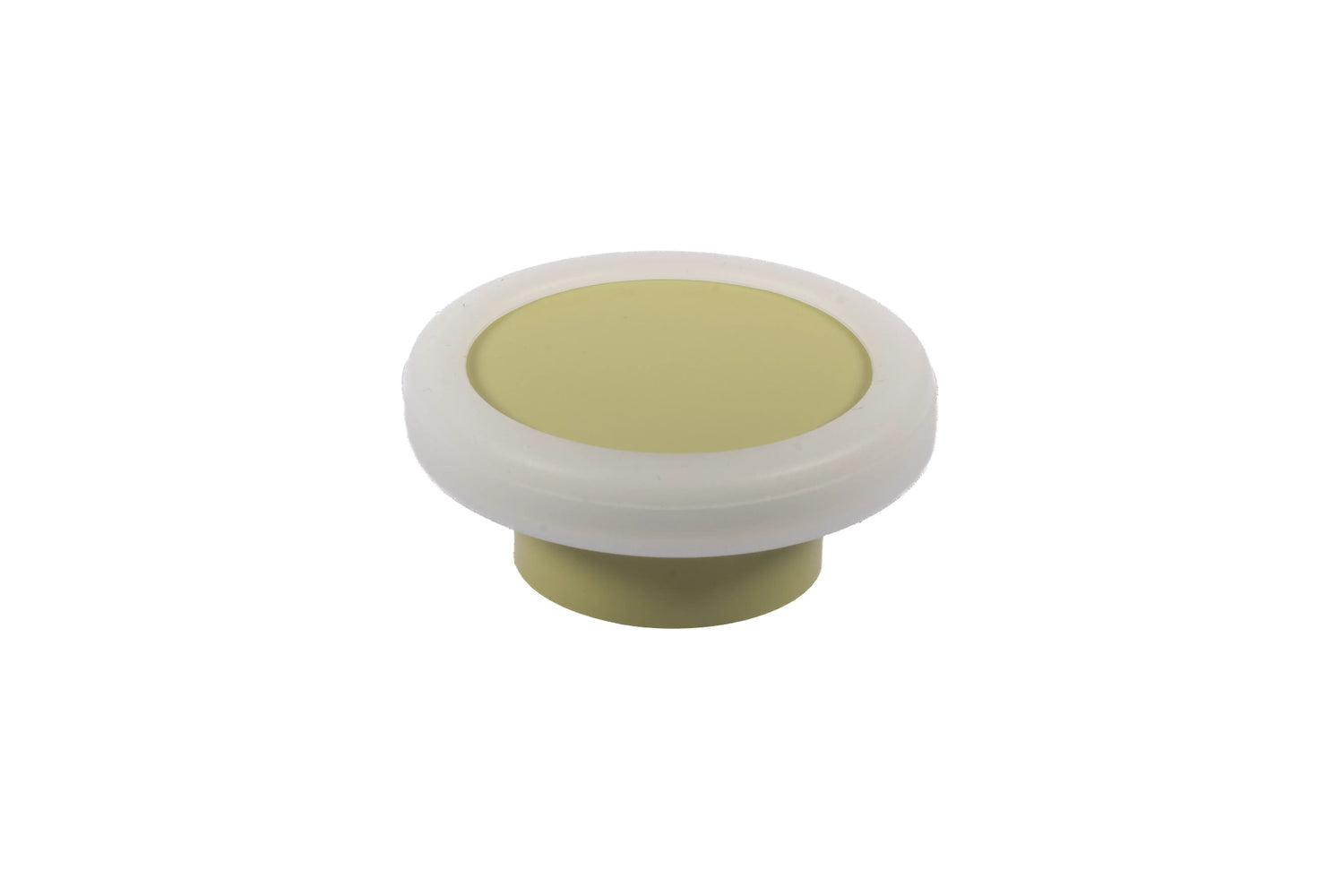 Mallow Knob S-0001 in green silicone, brushed finish, 51mm size, for drawers by Mantara.