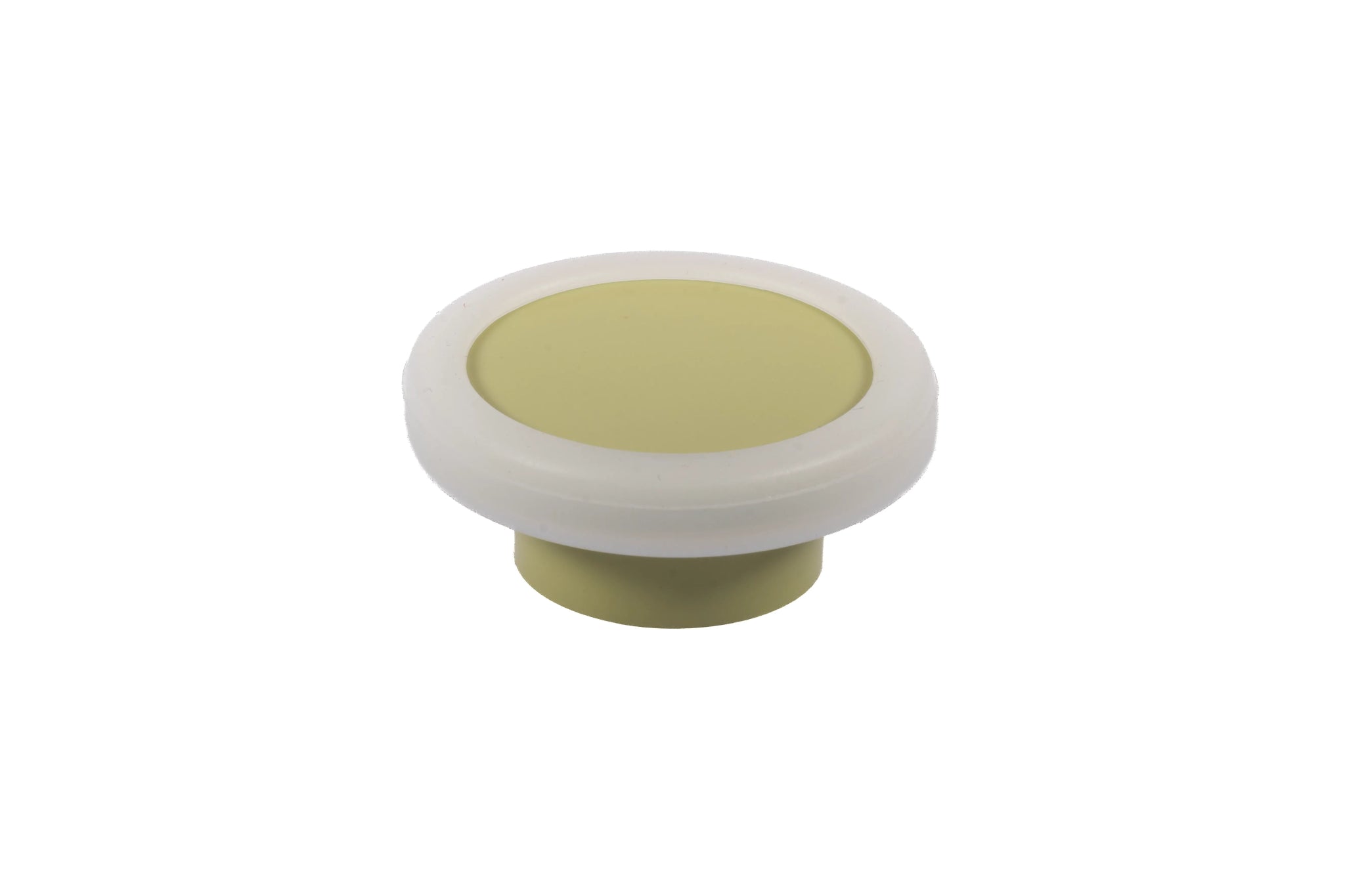 Mallow Knob S-0001 in green silicone, brushed finish, 51mm size, for drawers by Mantara.