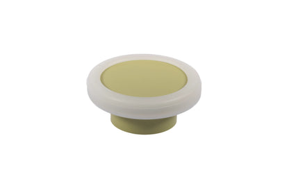 Mallow Knob S-0001 in green silicone, brushed finish, 51mm size, for drawers by Mantara.