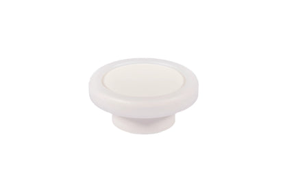Mallow Knob S-0001 in white silicone, brushed finish, 51mm size, for drawers by Mantara.