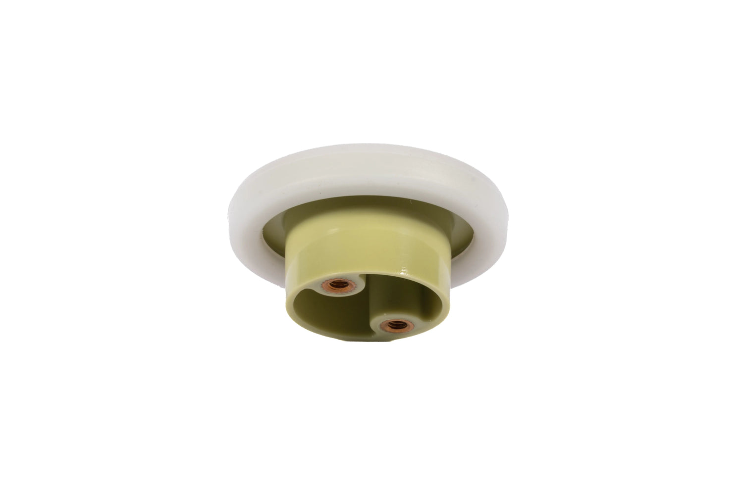 Mallow Knob S-0001 in green silicone, brushed finish, 51mm size, for drawers by Mantara.